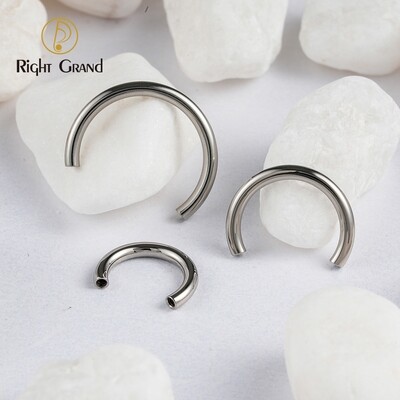 Right Grand ASTM F136 Titanium 16G Internally Threaded Circular Barbell Horseshoe Body Piercing Jewelry Accessories