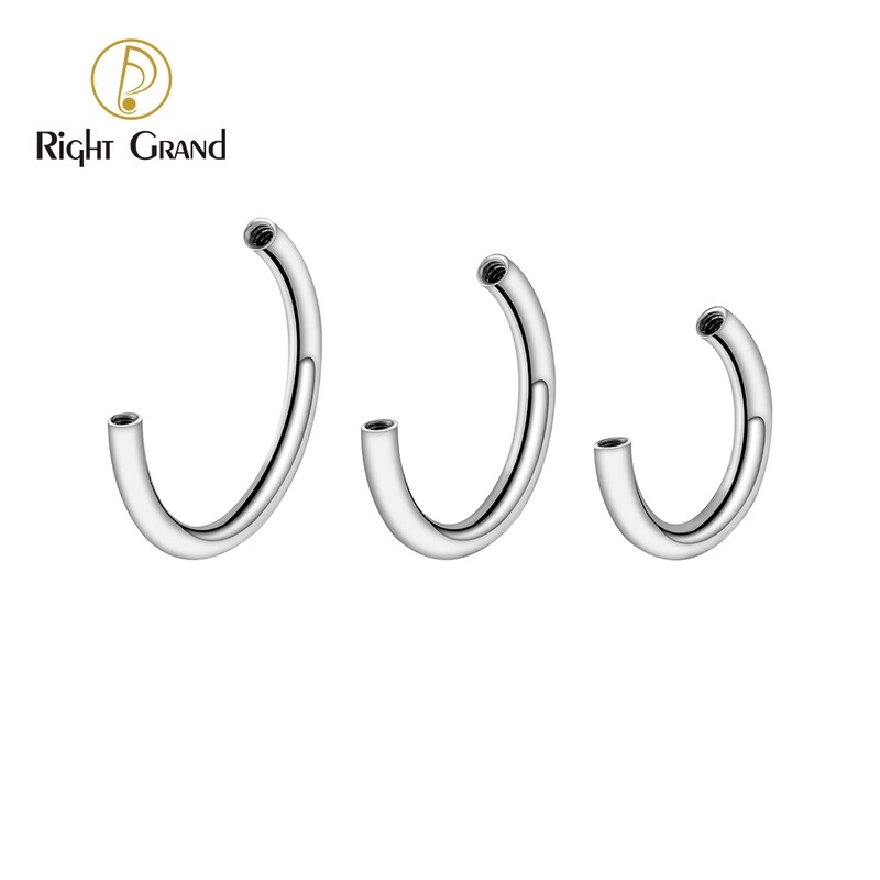 Right Grand ASTM F136 Titanium 16G Internally Threaded Circular Barbell Horseshoe Body Piercing Jewelry Accessories