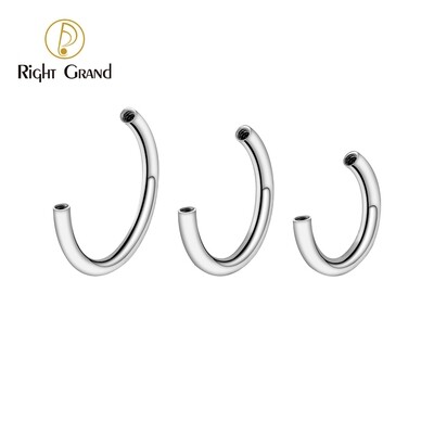 Right Grand ASTM F136 Titanium 16G Internally Threaded Circular Barbell Horseshoe Body Piercing Jewelry Accessories