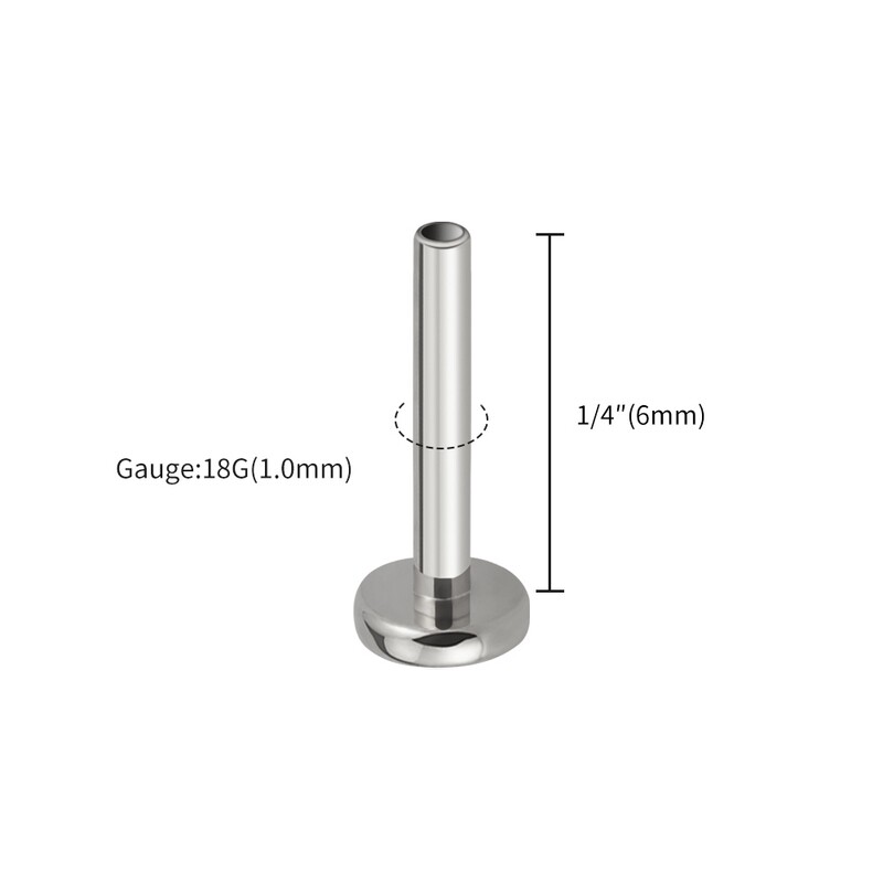 Right Grand ASTM F136 Titanium 16G Threadless Push-In Replacement Flat Back Post