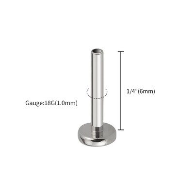 Right Grand ASTM F136 Titanium 16G Threadless Push-In Replacement Flat Back Post
