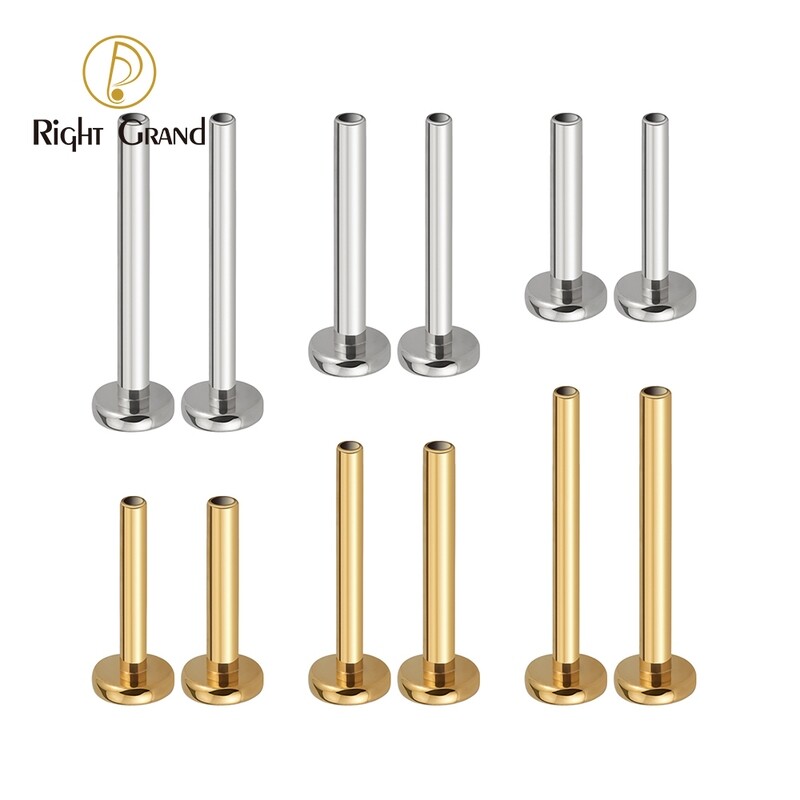 Right Grand ASTM F136 Titanium 16G Threadless Push-In Replacement Flat Back Post