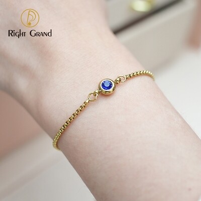 Right Grand Birthday Month Birth Stone Jewelry Adjustable Stainless Steel Gold Plated Diamond Crystal Birthstone Bracelet
