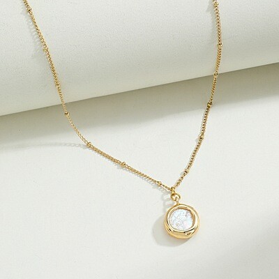 Right Grand Simple Fashion Delicate Women Gold Stainless Steel Jewelry Freshwater Pearl Pendant Boho Necklace