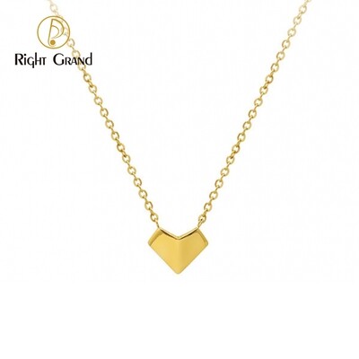 Right Grand New Trendy Dainty Simple Fashion Jewelry 18K Gold Plated Stainless Steel Heart Pendant Necklace