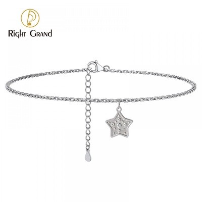 Right Grand Minimalist Fashion Non Tarnish Water Proof Jewelry Pvd Plated Star Stainless Steel Anklets For Women 2023