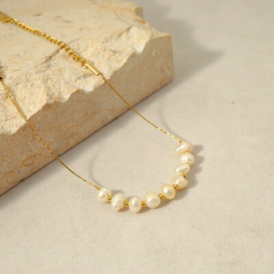 Right Grand Fashion Non Tarnish Stainless Steel Gold Plated High Quality Fresh Water Pearl Bracelet Jewelry For Women