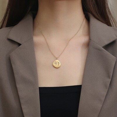 Right Grand Custom Jewelry Manufacturers Mama Gift Gold Plated Diy Pendant Stainless Steel Mom Baby Feet Necklace