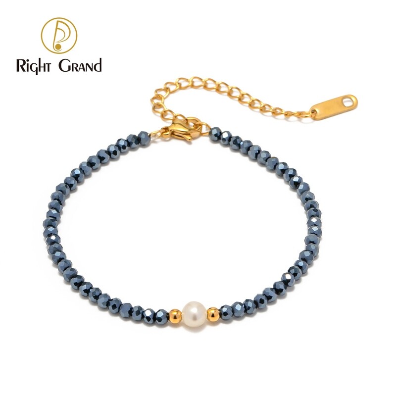 Right Grand New Trendy 18K Plated Wholesale Fashion Jewelry Natural Freshwater Pearl Women Stone Bead Bracelet