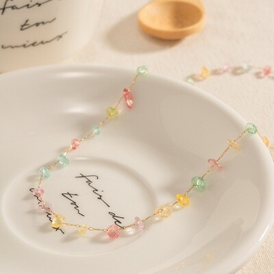 Right Grand New Gold Plated Natural Stone Necklace Bracelet Bridal Stainless Steel Jewelry Set For Wedding Women