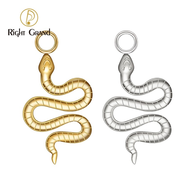 Titanium Snake Shaped Charm Pendant for Ear Lobe Small Hoop Huggie Dangle Earring Jewelry Making DIY Craft