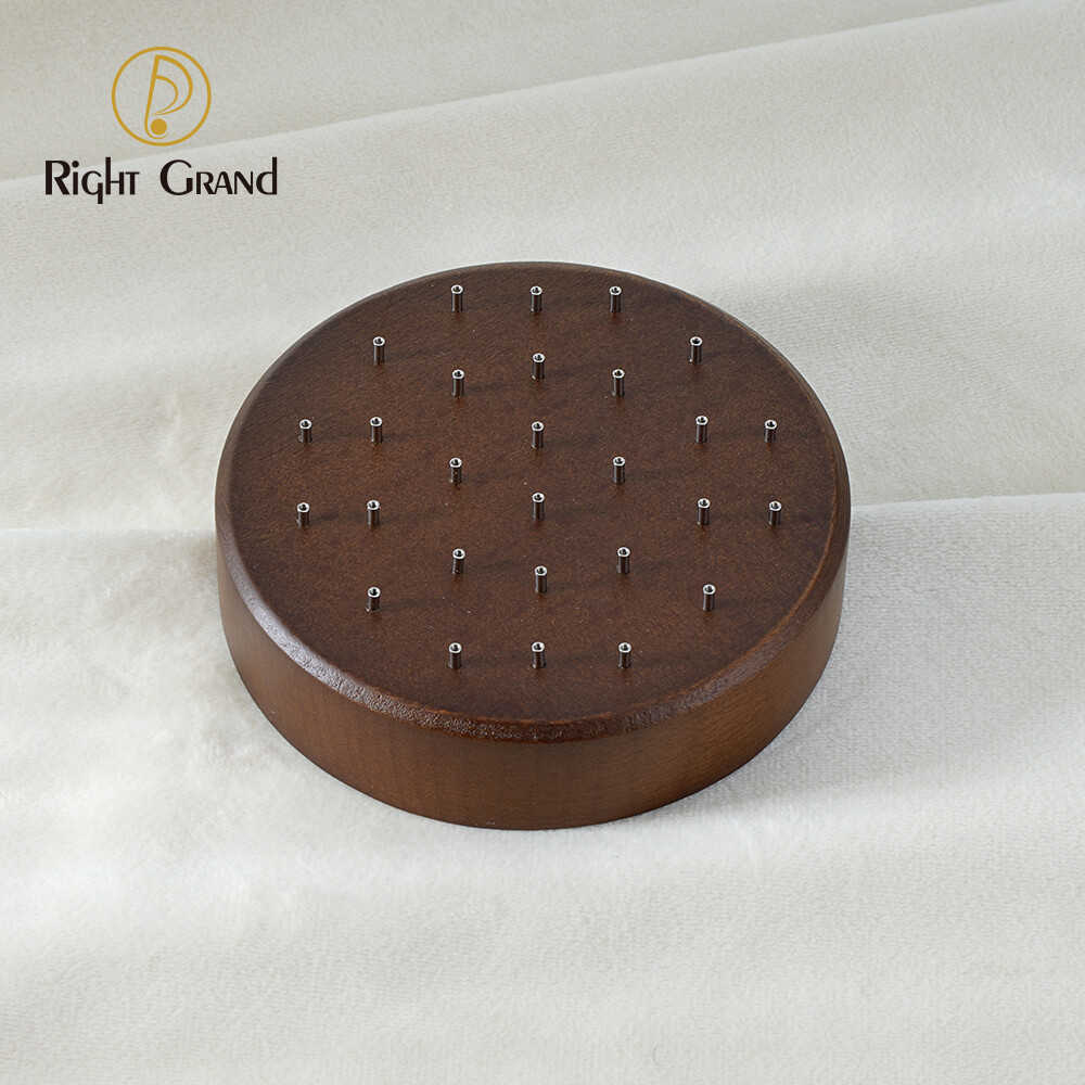 Right Grand High Quality Beech Wood Display Stand for 16G/14G/Threadless Push Pin Piercing Body Jewelry Modern Display Holder with 28 Posts