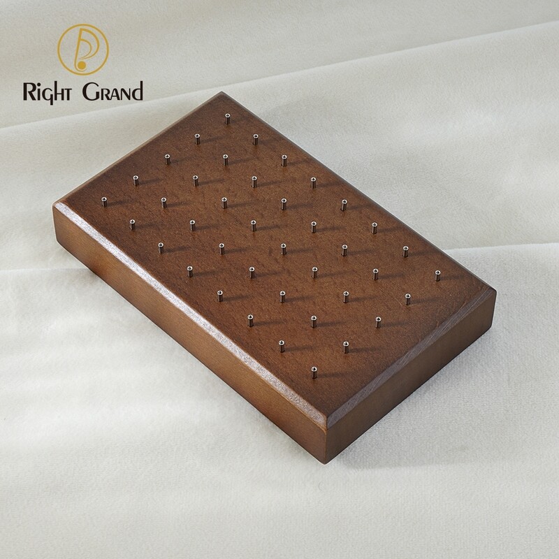 Right Grand High Quality Beech Wood Display Stand for 16G/14G/Threadless Push Pin Piercing Body Jewelry Modern Display Holder with 40 Posts