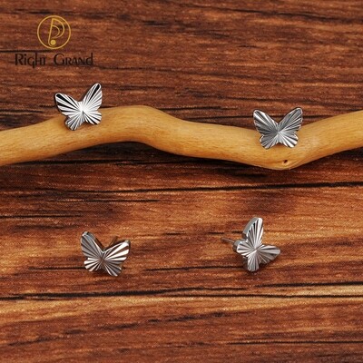 Right Grand ASTM F136 Titanium Threadless Push Pin Butterfly Top End for Tragus Helix Cartilage Conch Nose Stud Ring Piercing