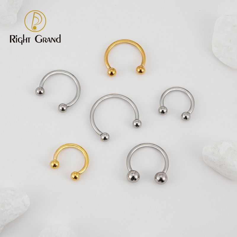 Right Grand Implant Grade Internally Threaded Titanium Horseshoe Circular Barbells Body Jewelry