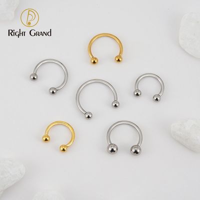 Right Grand Implant Grade Internally Threaded Titanium Horseshoe Circular Barbells Body Jewelry