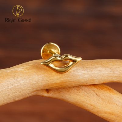 Right Grand ASTM F136 Titanium 16G Internal Thread Mouth Shaped Labret Lip Medusa Monroe Piercing Cartilage Conch Tragus Helix Stud Earring