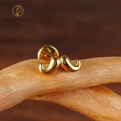Right Grand ASTM F136 Titanium 16G Internal Thread Mustache Beard Medusa Monroe Labret Lip Piercing Cartilage Conch Tragus Helix Stud Earring