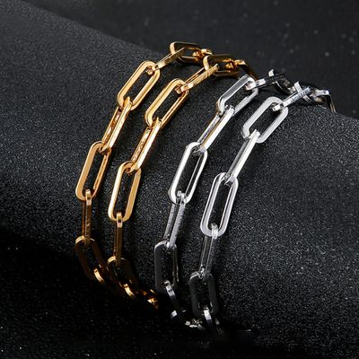 Right Grand High Quality Bulk Wholesale Fashion Tarnish Free Women Jewelry Stainless Steel Gold Plated Paperclip Chain Necklace
