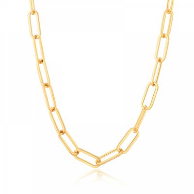 Right Grand High Quality Bulk Wholesale Fashion Tarnish Free Women Jewelry Stainless Steel Gold Plated Paperclip Chain Necklace