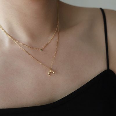 Right Grand Dainty Women Jewelry Tarnish Free Stainless Steel 18K Gold Plated Colorful Birthstone Zircon Necklace