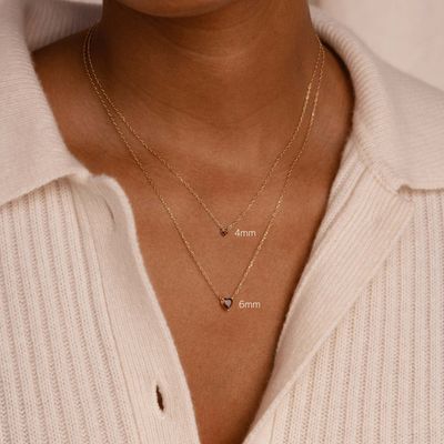 Right Grand Dainty Fashion Personalized Jewelry Gold Plated Zircon Stainless Steel Love Heart Birthstone Necklaces For Women