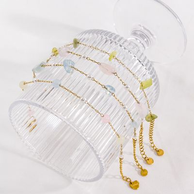 Right Grand 2024 Bohemian Handmade Jewelry Imitation Pearl Colorful Natural Stone Stainless Steel Beads Bracelet