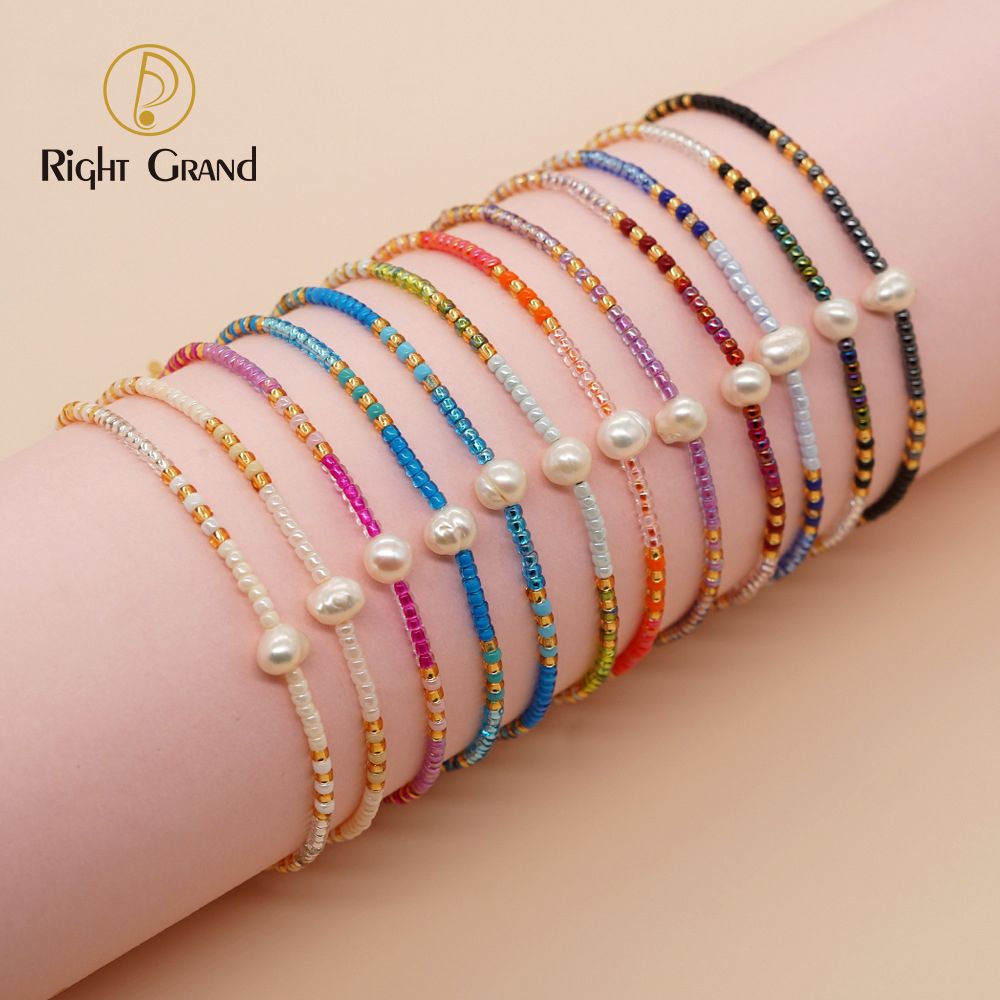 Right Grand Bohemian Handmade Women Girls Fashion Jewelry Adjustable Natural Freshwater Pearl Women Bead Bracelet