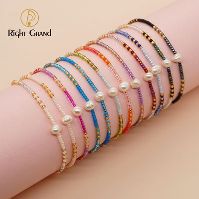 Right Grand Bohemian Handmade Women Girls Fashion Jewelry Adjustable Natural Freshwater Pearl Women Bead Bracelet