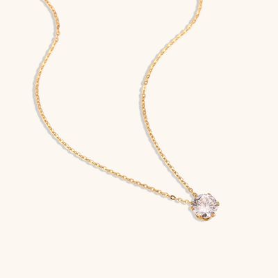 Right Grand Wholesale Dainty Women Stainless Steel Simple Fashion Jewelry Pendant Zircon Necklace