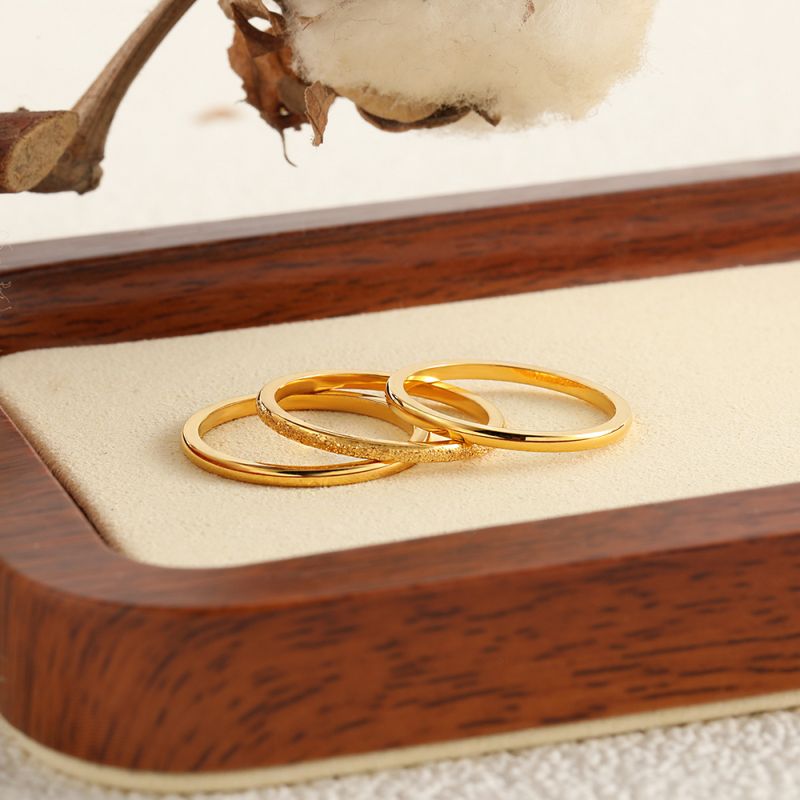 Right Grand Wholesale Minimalist Stainless Steel Non Fade Fine Rings Fashion Jewelry 18K Gold Plated 3Rings in One Detachable Ring for Women