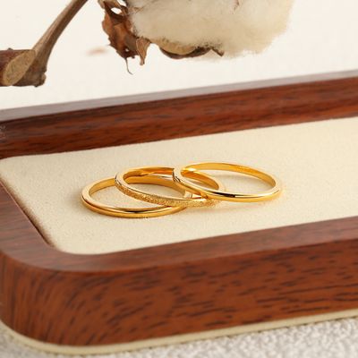 Right Grand Wholesale Minimalist Stainless Steel Non Fade Fine Rings Fashion Jewelry 18K Gold Plated 3Rings in One Detachable Ring for Women