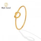 Right Grand Wholesale Minimalist Stainless Steel Non Fade Fine Rings Fashion Jewelry 18K Gold Plated Rope Knot Shaped Rings For Women