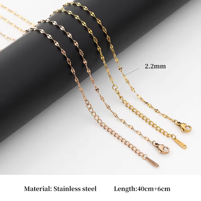 Right Grand Fashion Minimalist Jewelry Bijoux En Acier Inoxydable 18K Gold Plated Stainless Steel Women Lip Thin Chain Necklace
