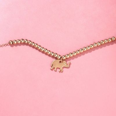 Right Grand New Simple Fashion Custom Jewelry Cute Animals Beaded Chain Elephant Anklet For Women