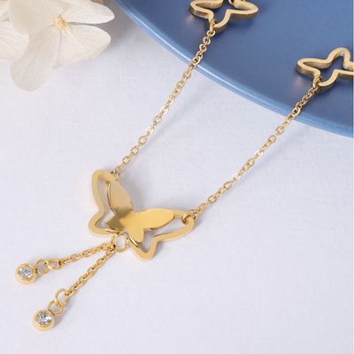 Right Grand Fashion Foot Jewelry Bracelet De Chevill Butterfly Pendant Drop Women Stainless Steel Anklets