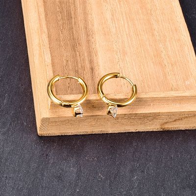 Right Grand High Quality Fashion Jewelry Women Gold Plated Stainless Steel Mini Cz Zircon Huggie Hoop Earrings