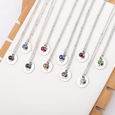 Right Grand New Trend Fashion Women Astrology Birthday Gift Jewelry Cubic Zircon Birthstone Zodiac Sign Necklaces