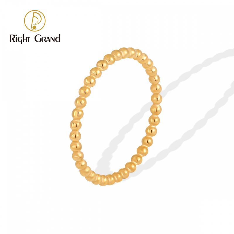 Right Grand Simple Fashion Jewelry Anillos Acero Inoxidable Por Mayor Gold Plated Stainless Steel Beaded Rings