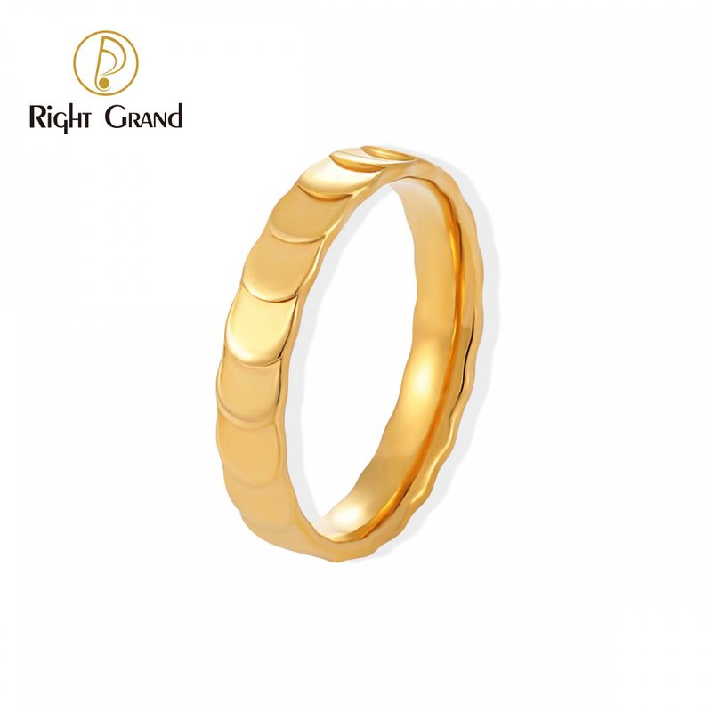 Right Grand Wholesale Waterproof Tarnish Free Stainless Steel Jewelry Fish Scale Statement Rings