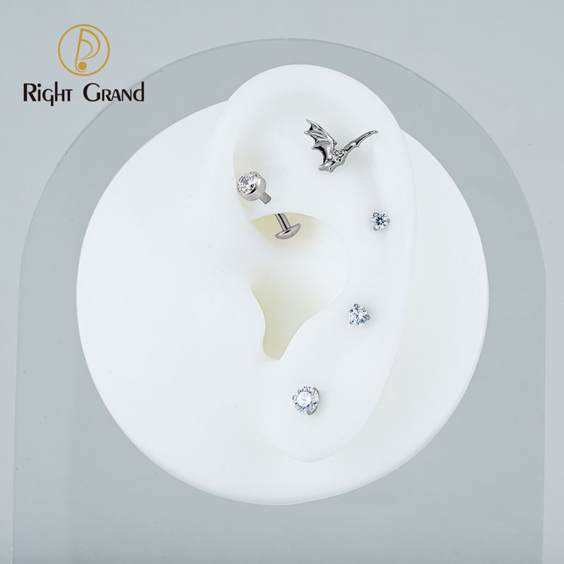 Right Grand ASTM F136 Titanium 14G Convex Base CZ Floating Belly Button Ring 10/12/14mm Curved Barbell Navel Piercing Jewelry