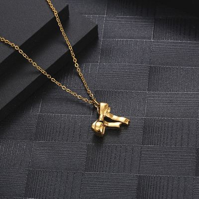 Right Grand Wholesale Dainty Women'S Accessories Fashion Jewelry Gold Plated Bow Charm Necklace
