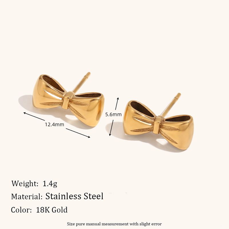 Right Grand New Trend Women 2024 Tarnish Free 18K Gold Plated Stainless Steel Bow Knot Necklace Earring Jewelry Set