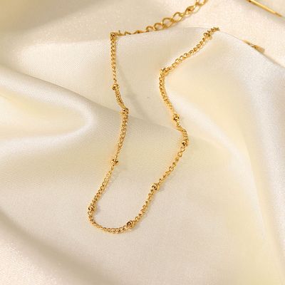 Right Grand New Minimalist Tarnish Free Ladies Girls Fashion Jewelry 18K Gold Stainless Steel Beaded Anklets