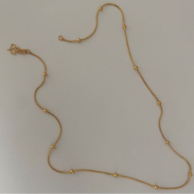 Right Grand Wholesale Fashion Stainless Steel Gold Plated Bead Necklace Chain Necklace Fashion Jewelry for Women
