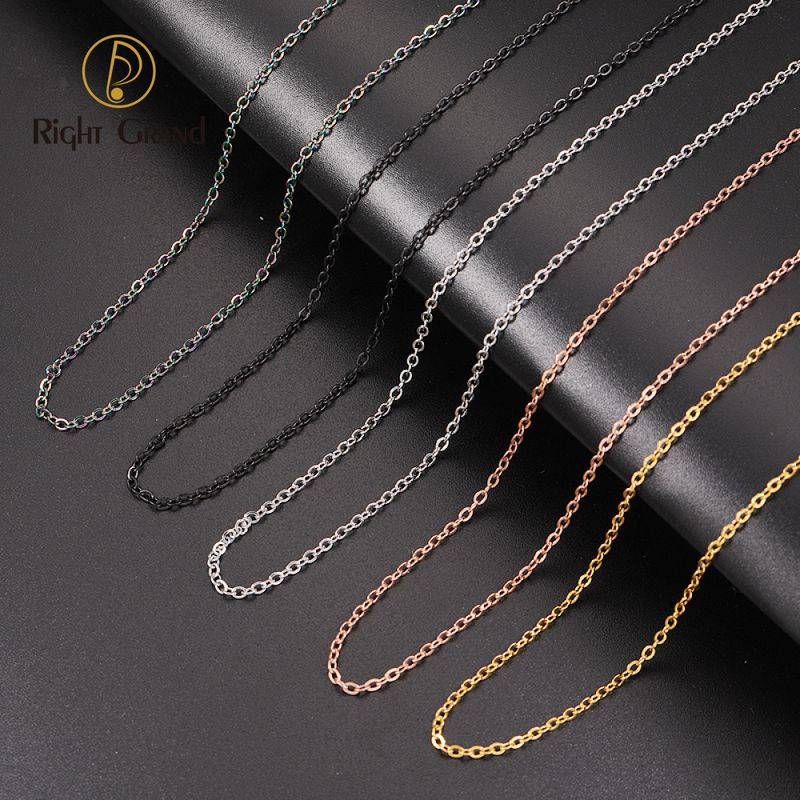 Right Grand Fashion Minimalist Jewelry Bijoux En Acier Inoxydable 18K Gold Plated Stainless Steel Women Lip Thin Chain Necklace