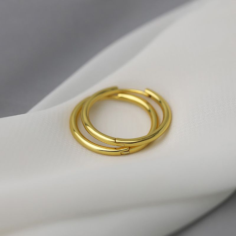 Right Grand Simple Custom Tarnish Free Fashion Jewelry Women Huggie Stainless Steel Wholesale Small 18K Gold Plated Hoop Earrings