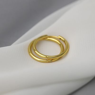 Right Grand Simple Custom Tarnish Free Fashion Jewelry Women Huggie Stainless Steel Wholesale Small 18K Gold Plated Hoop Earrings