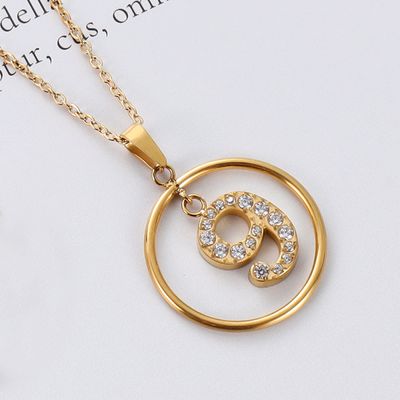 Right Grand Custom Non Tarnish Fashion Vintage Jewelry Gift Women Stainless Steel Gold Plated Number Necklace