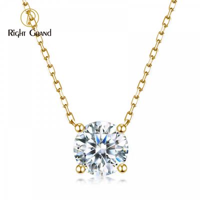 Right Grand Delicate Dainty Trendy Fashion Accessories Jewelry Stainless Steel Round Diamond Zircon Pendant Necklace